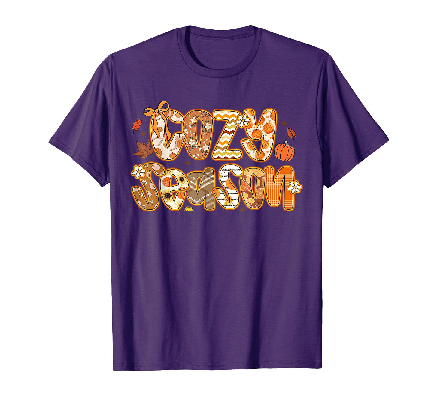 Retro Funny Autumn Pumpkin Fall Vibes Cute Cozy Season T-Shirt
