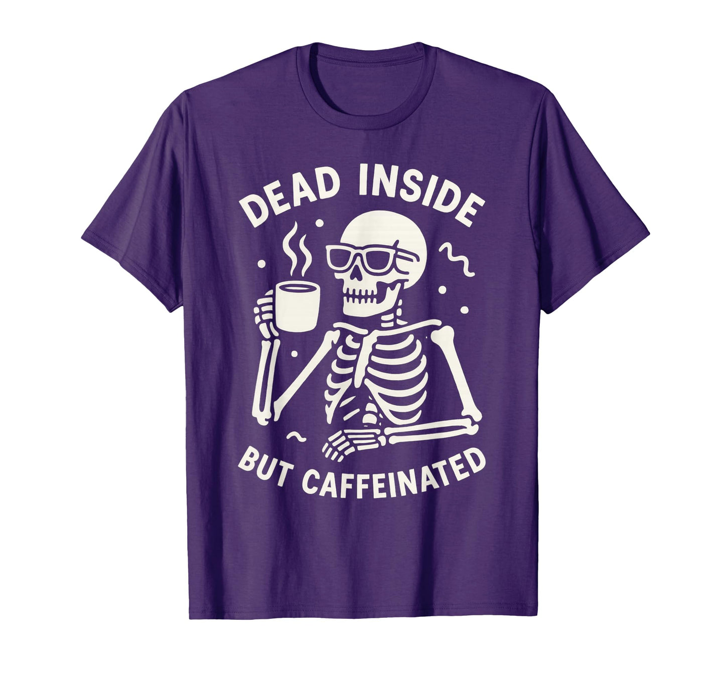 Dead Inside But Caffeinated Halloween Funny Skeleton Coffee T-Shirt