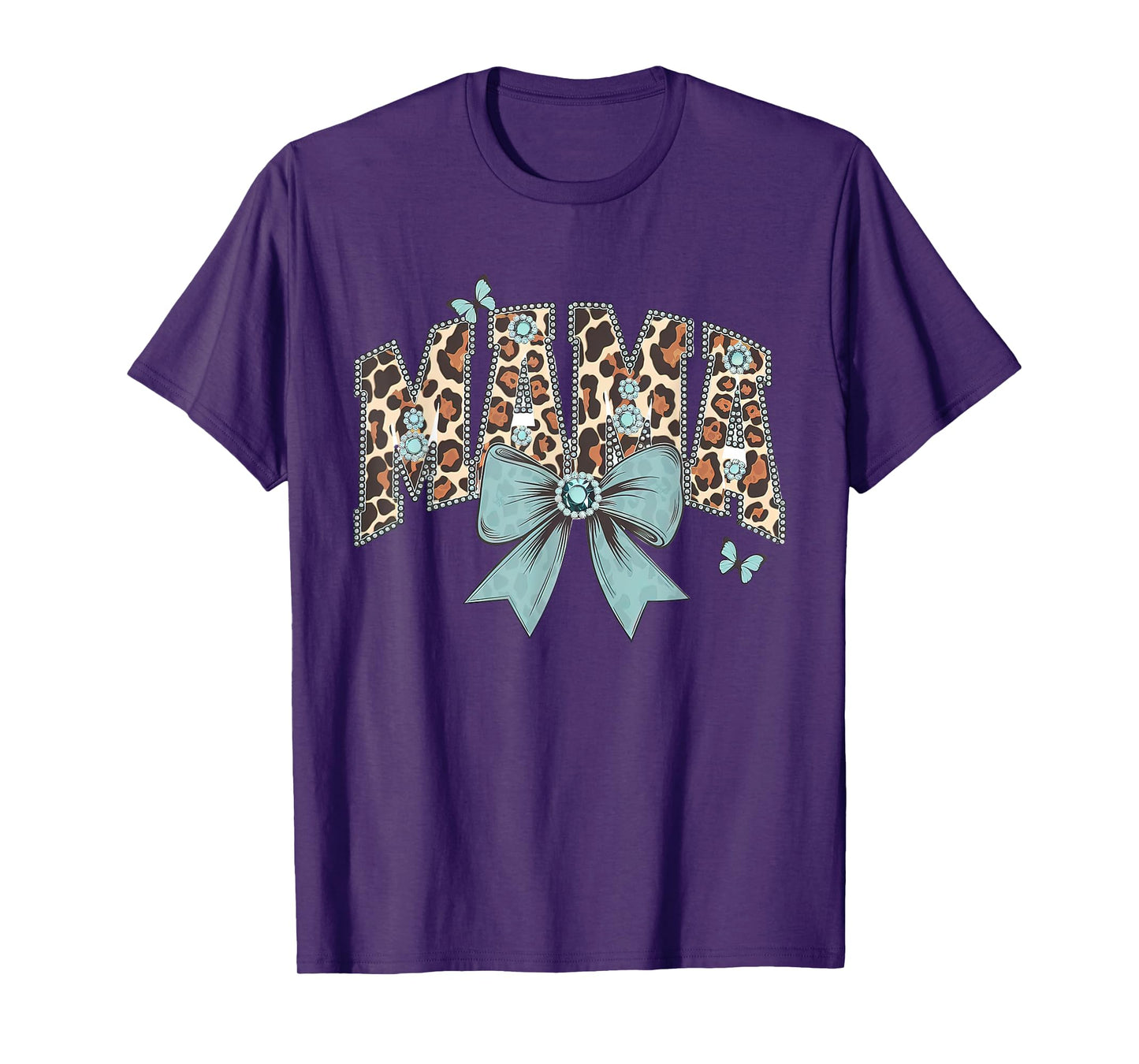 Mama Coquette Bow Cheetah Leopard Print Mom Mothers Day T-Shirt