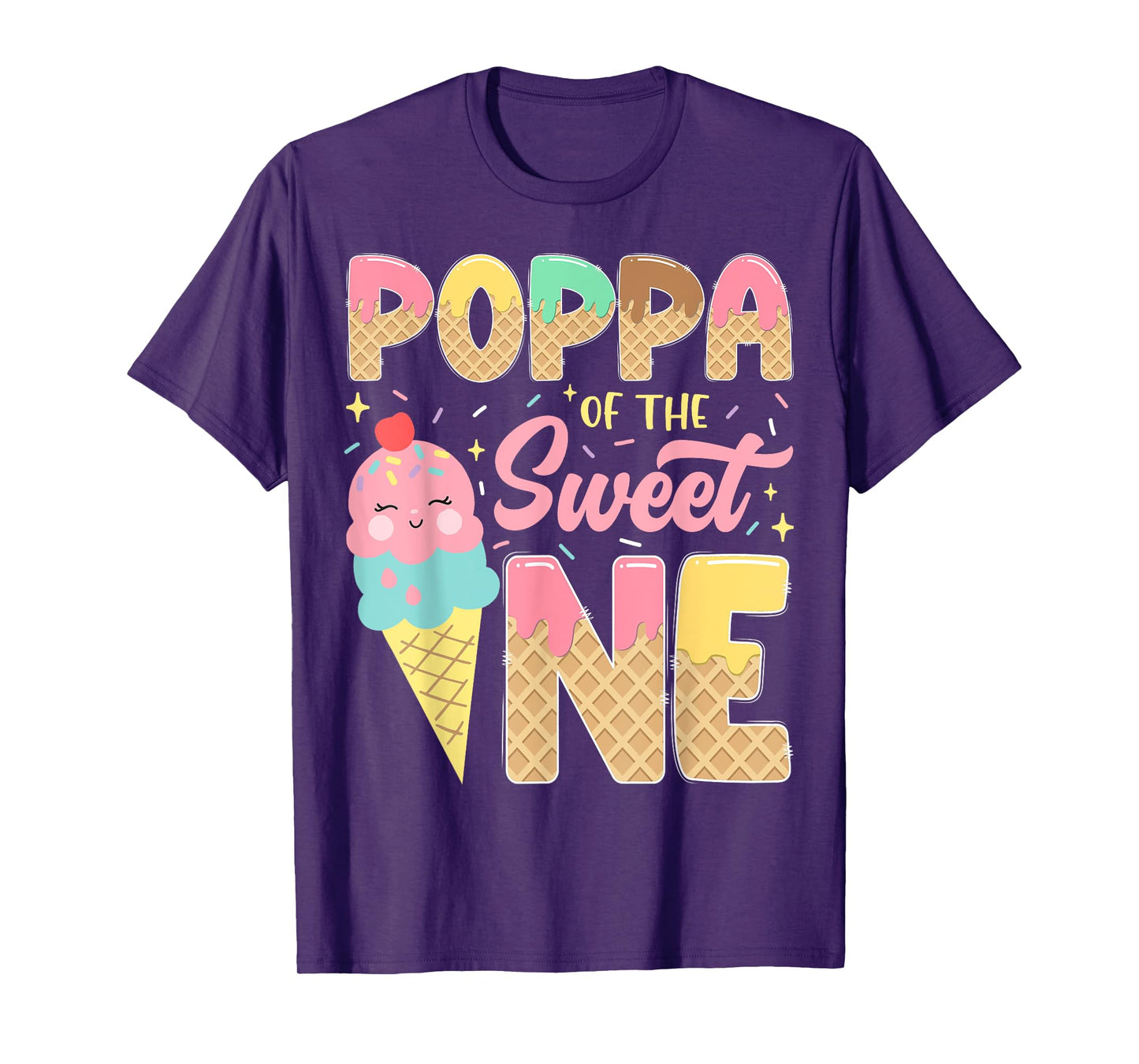 Poppa Of The Sweet One 1St Birthday Ice Cream Lover T-Shirt