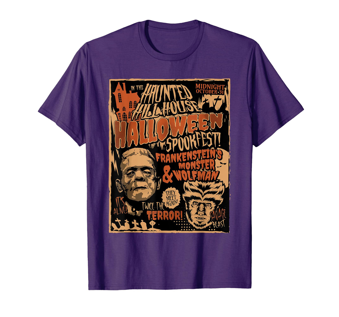 Retro Punk Rock Frankenstein Monster Horror Movie Halloween T-Shirt