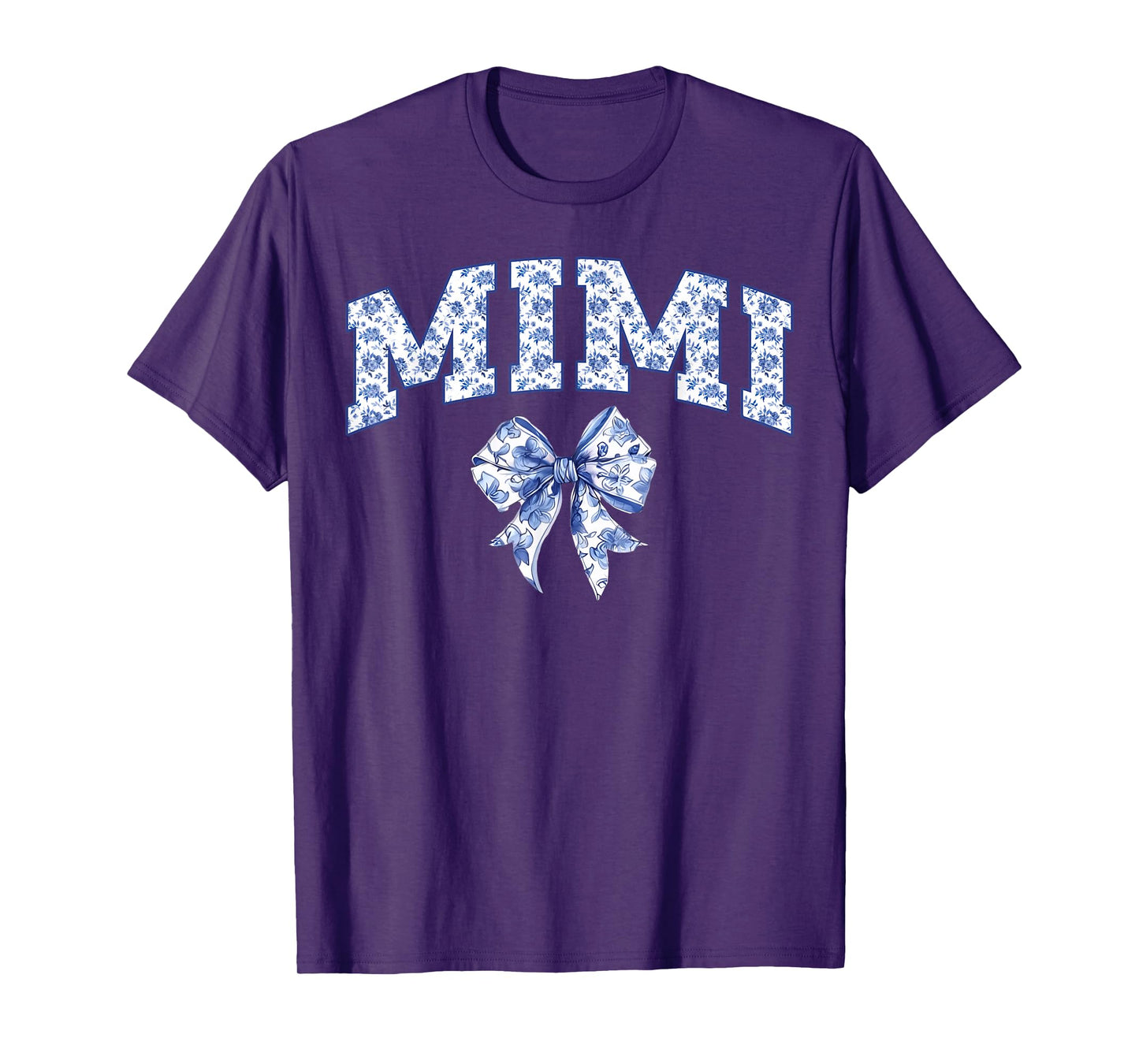 Mimi Coquette Toile Blue Bow Floral Family Matching T-Shirt