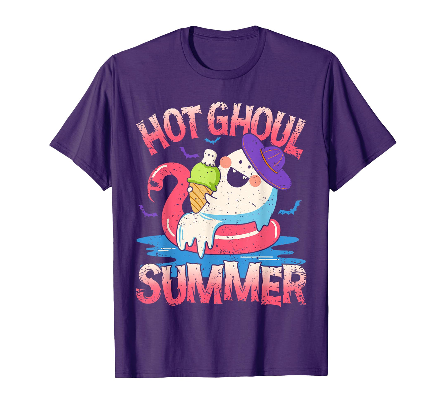 Summerween Hot Ghoul Summer Funny Cute Ghost Ice Cream T-Shirt