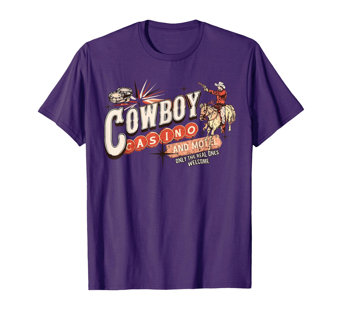 Vintage Cowboy Rodeo Horse Casino and Motel for Men Women T-Shirt