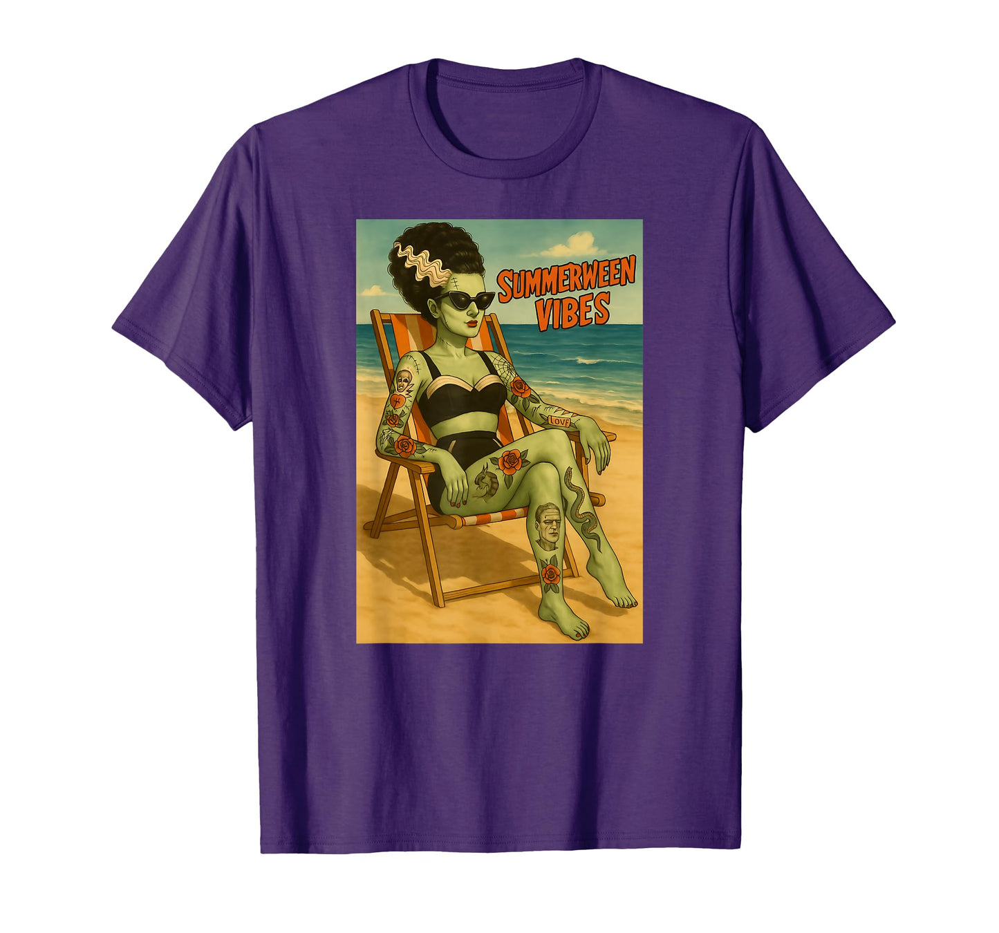 Summerween Vibes Retro Beach Gothic Style Tee T-Shirt