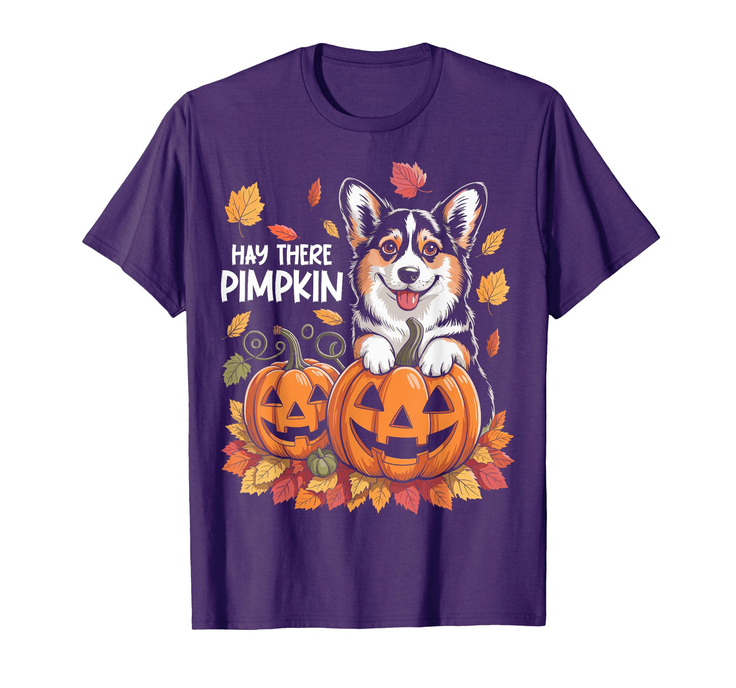 Cute Corgi Dog Lover Spooky Halloween - Hey There Pumpkin T-Shirt