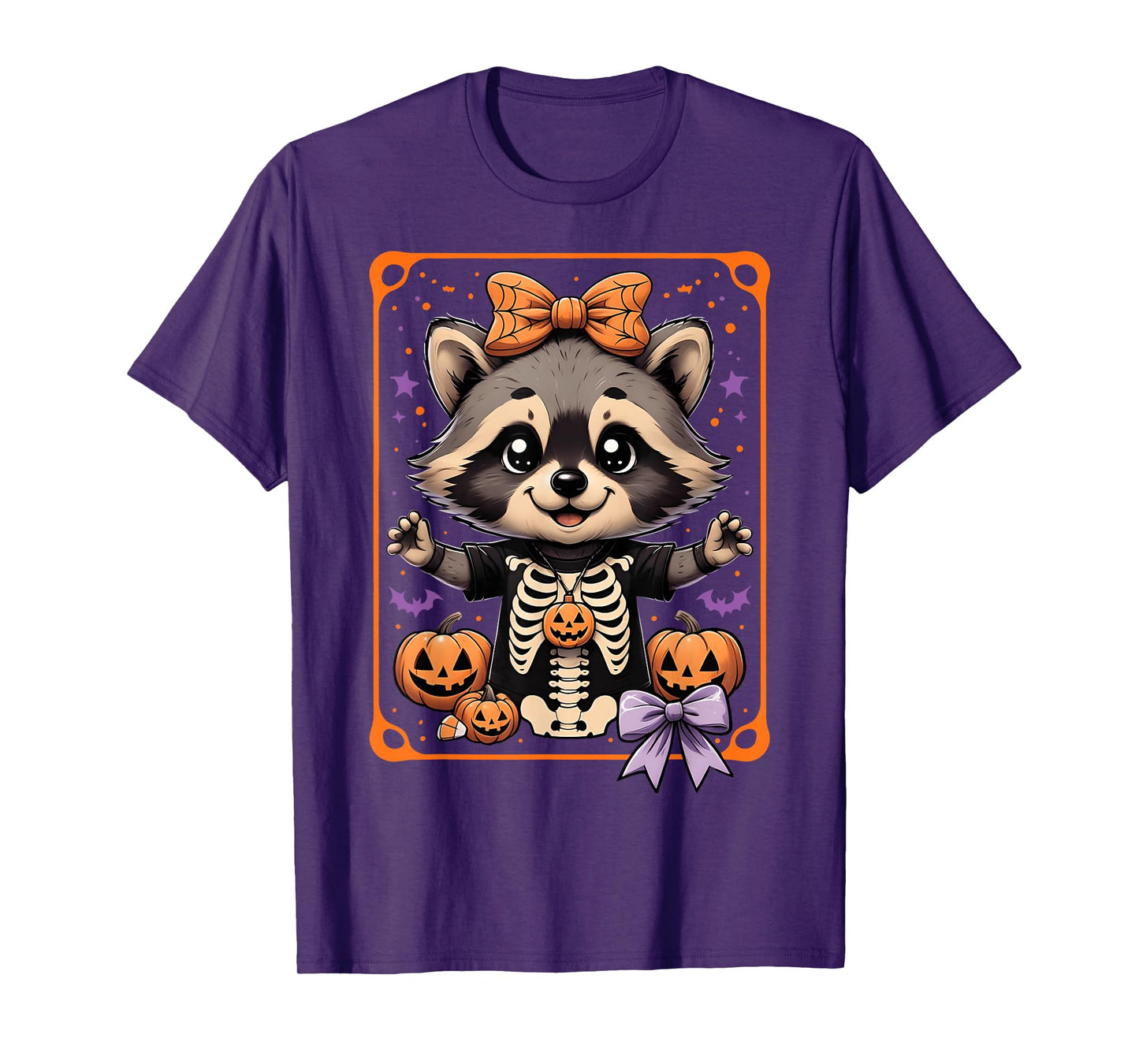 Girls Raccoon Feral Halloween Spooky Halloween Matching Kids T-Shirt
