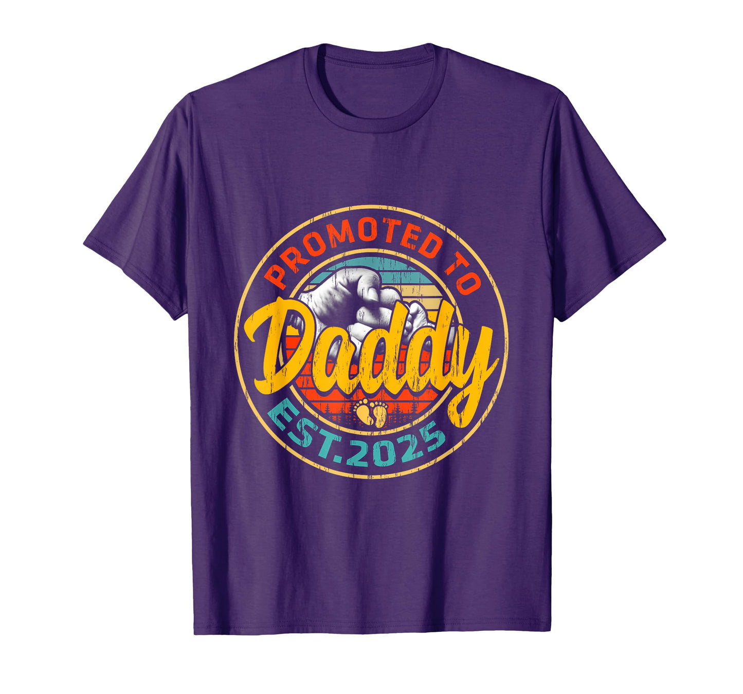 Promoted To Daddy 2025 New Dad First Time Fathers Day T-Shirt