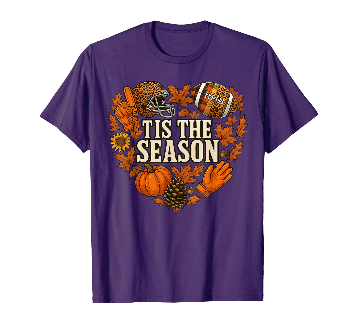 Tis The Season Pumpkin Football Fall Season Pumpkin Spice T-Shirt
