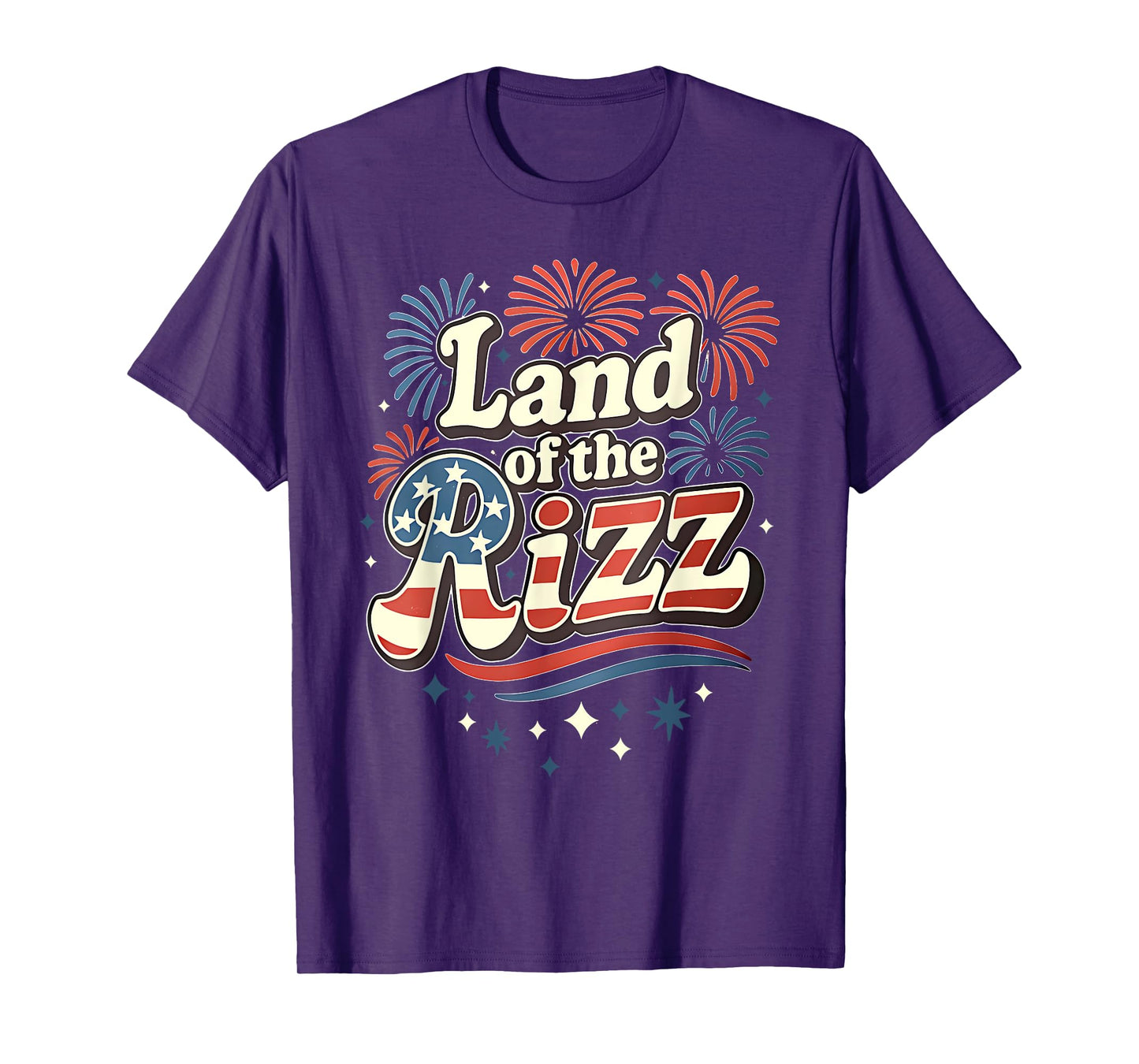 Land of the Rizz Funny Patriotic 4th Of July US Flag T-Shirt