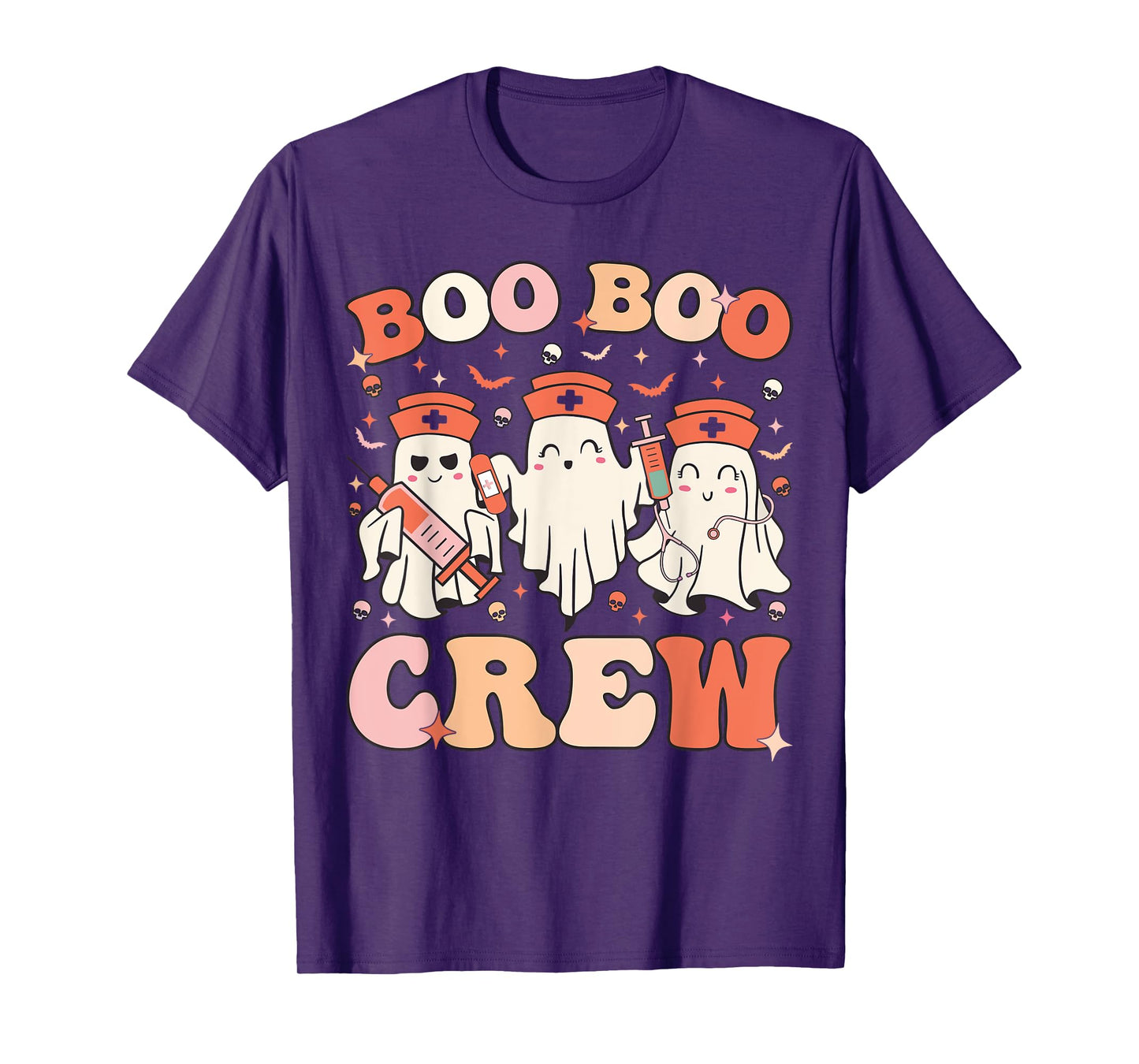 Boo Boo Crew Nurse Halloween Nurse Ghost Women Halloween T-Shirt
