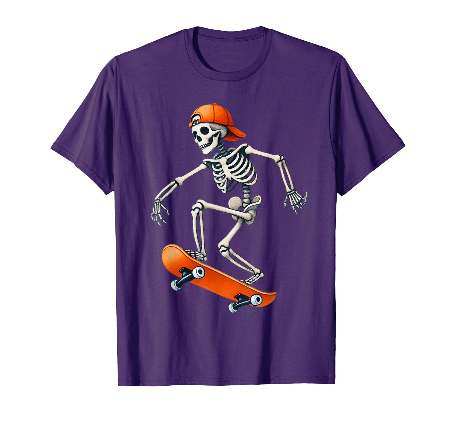 Skateboard Skeleton Halloween Costume Funny Men Boys Kids T-Shirt