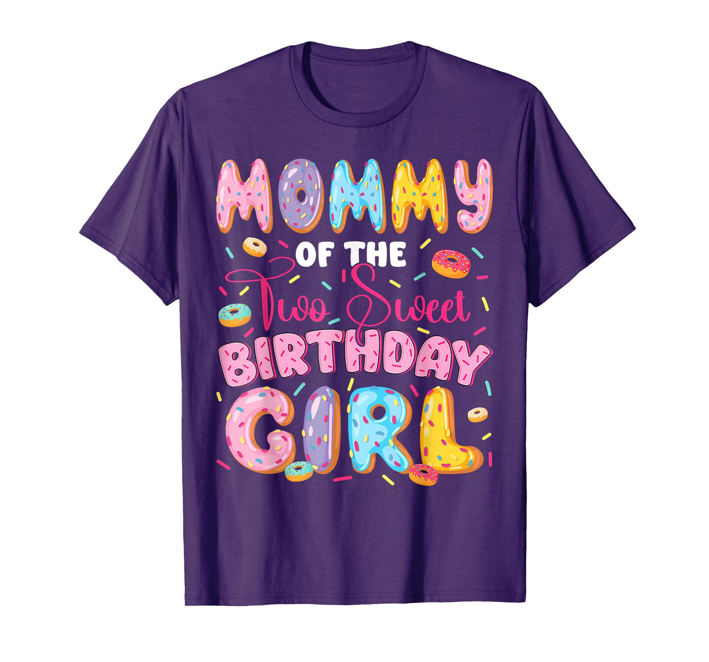 Mommy Of The Two Sweet 2Nd Birthday Girl Donut Lover T-Shirt