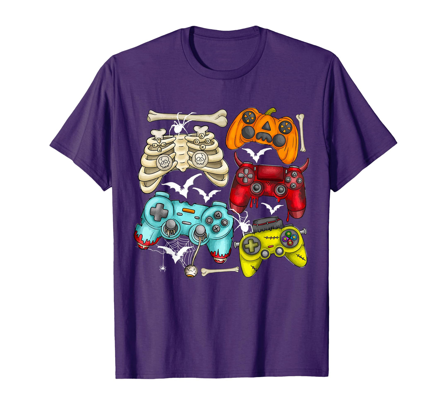 Skeleton Zombie Gaming Controllers Mummy Halloween Game Love T-Shirt