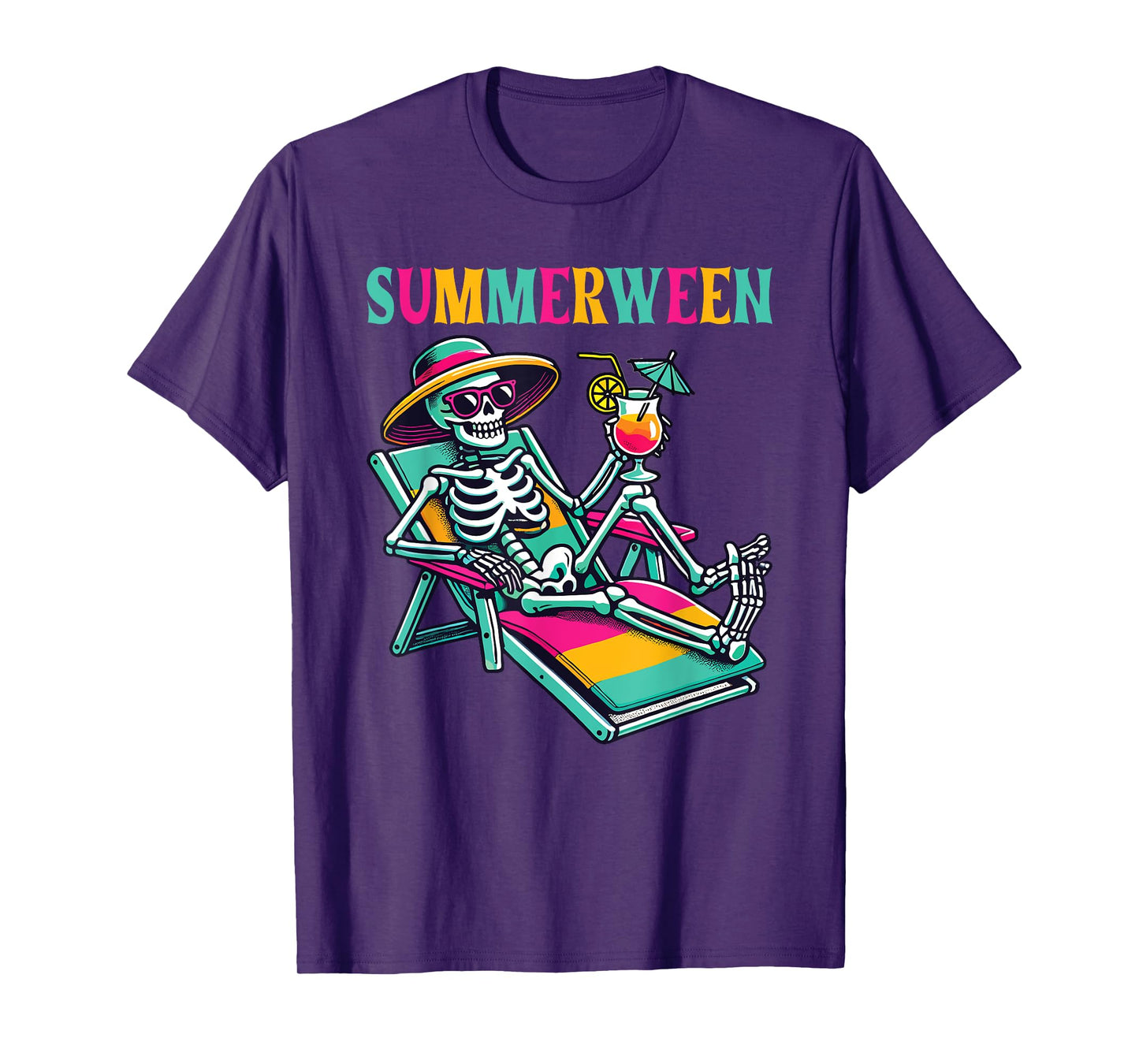 Happy Summerween Summer Halloween Skeleton T-Shirt for Men Women Kids