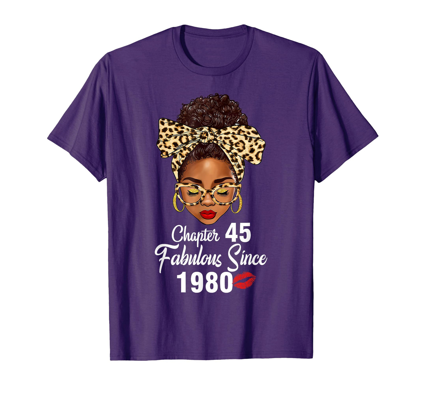 Chapter 45 Fabulous Since 1980 45th Birthday Women Leopard T-Shirt