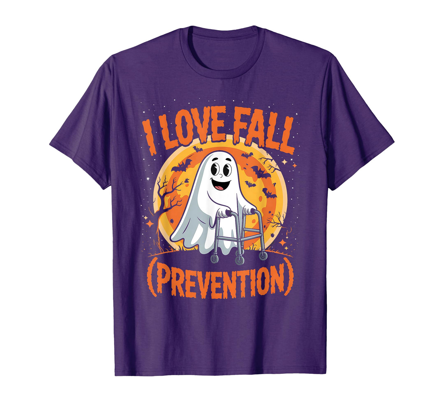 I Love Fall Prevention Physical Therapy Halloween Ghost T-Shirt
