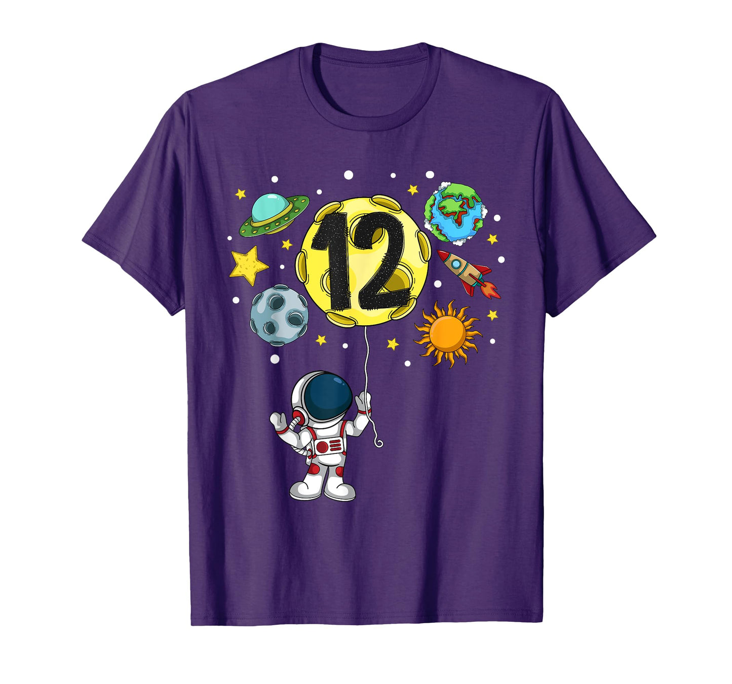 12 Years Old Astronaut 12th Birthday Boy Girl Space Lover T-Shirt