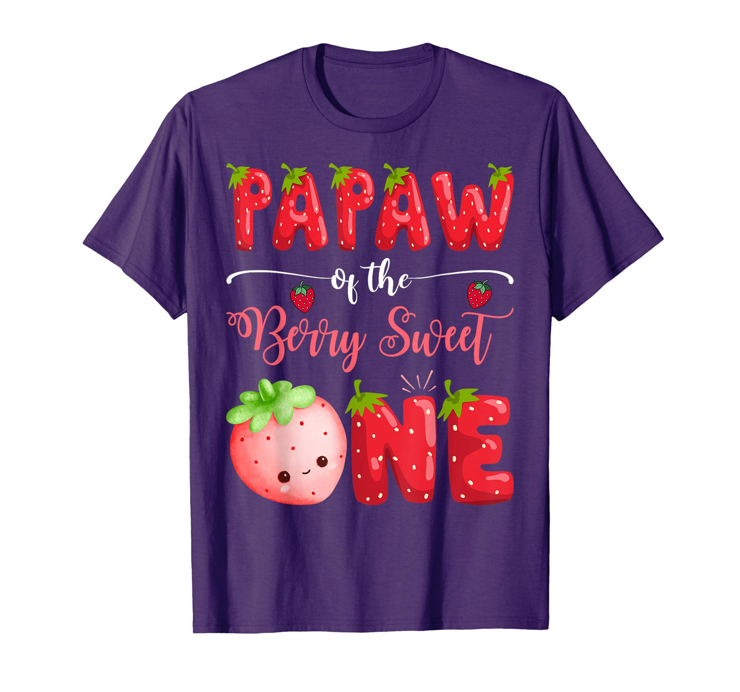 Papaw Of The Berry Sweet One 1St Bday Girl Strawberry T-Shirt
