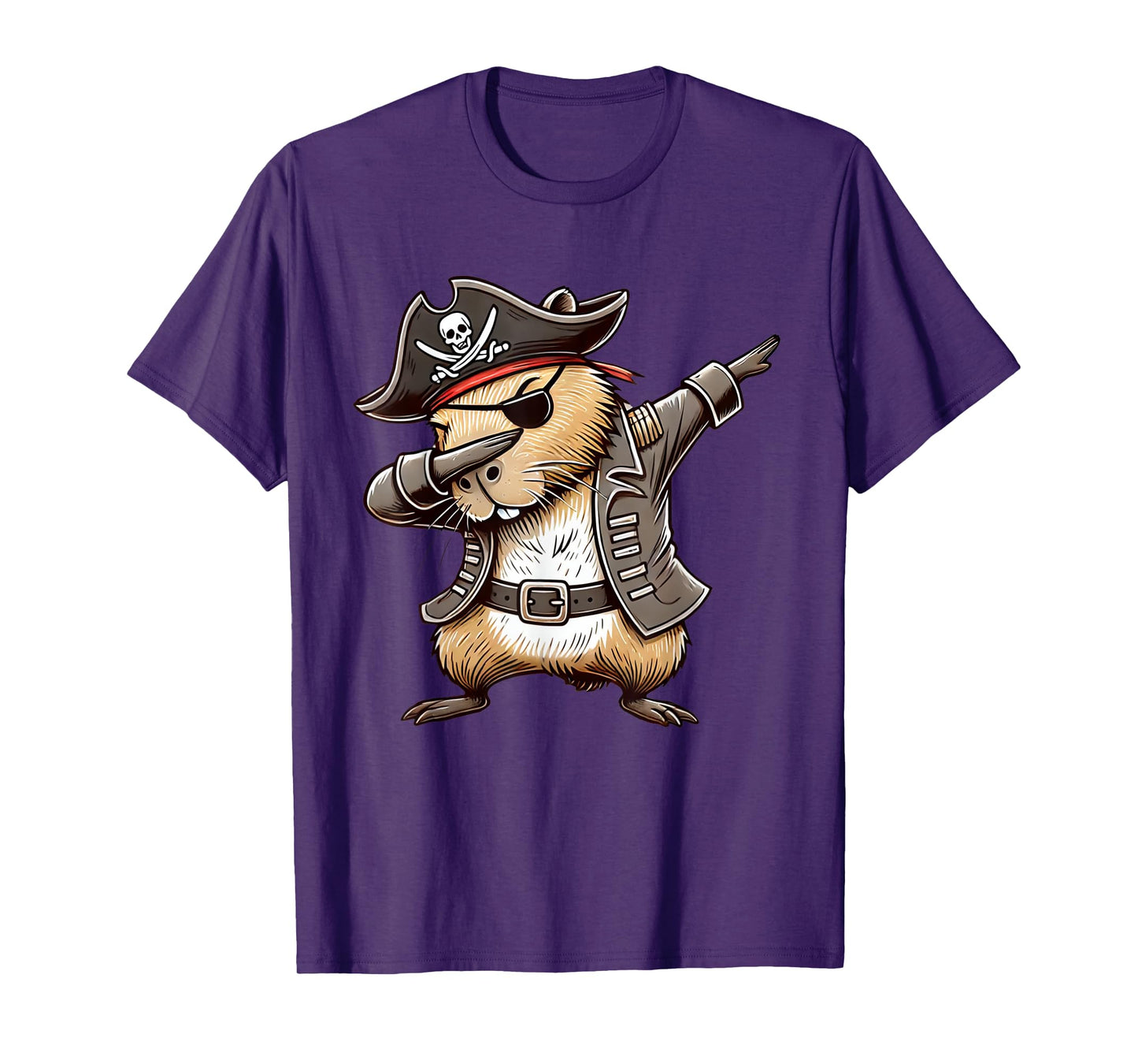Pirate Capybara Dabbing Halloween Party Costume T-Shirt