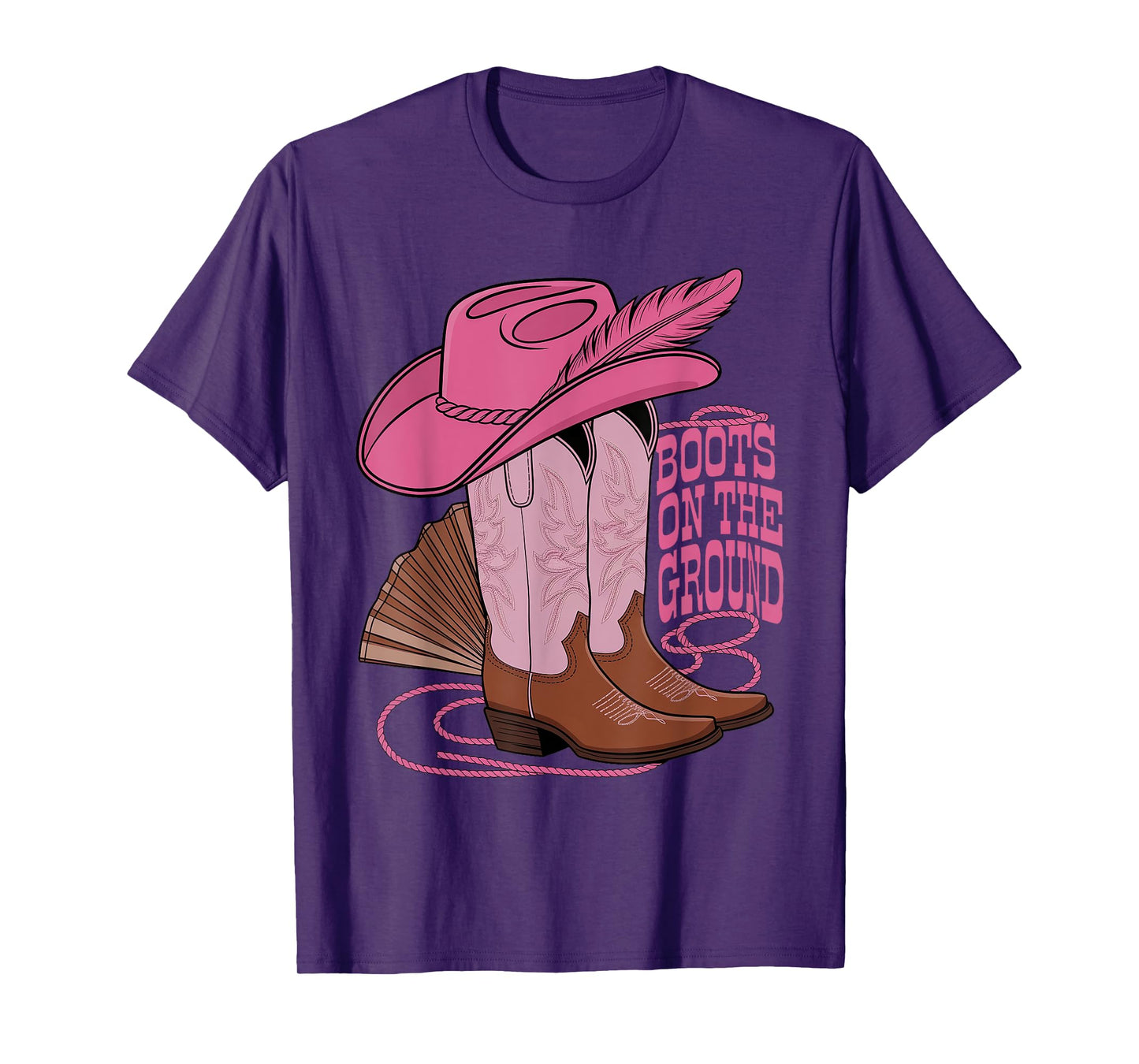 Funny Boots On The Ground Cowboy Boots Western Country Music T-Shirt