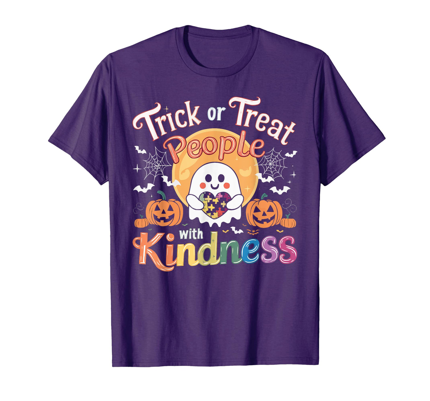 Support Autism Halloween Spooky Autistic Trick Or Treat T-Shirt