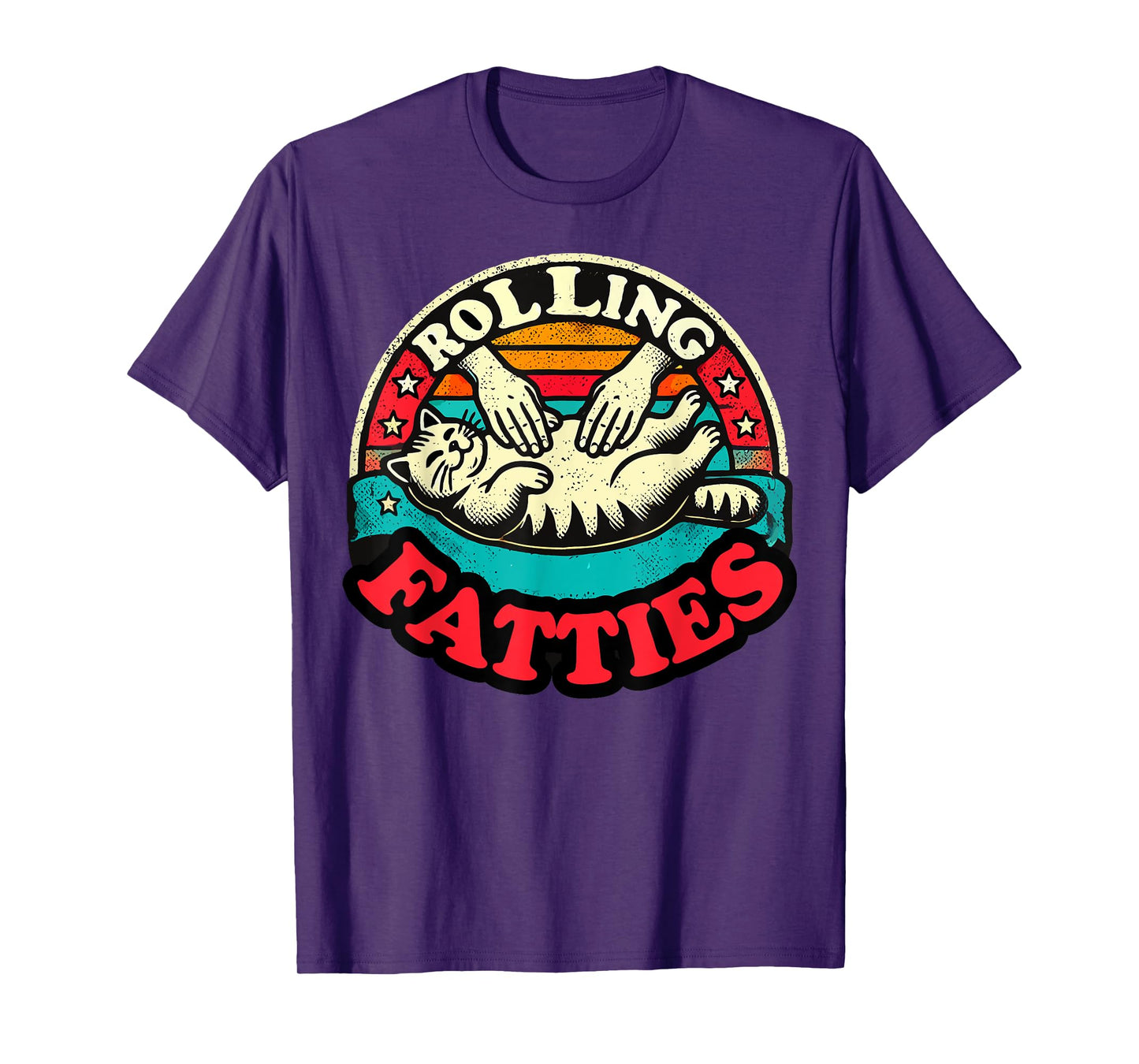 Funny Fat Kitten Cat Rolling Fatties Cute Kitty Owner Women T-Shirt