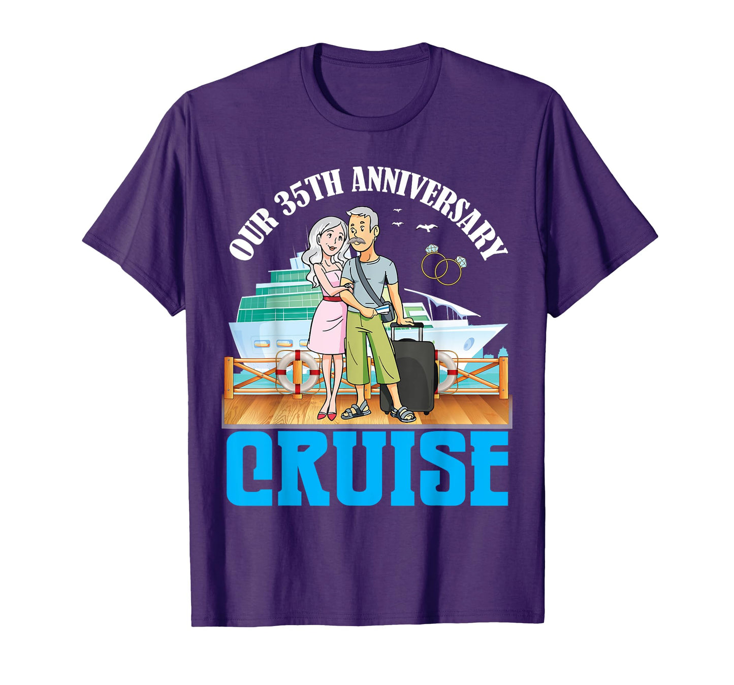 Couple Together Our 35th Anniversary Cruise Romantic Getaway T-Shirt