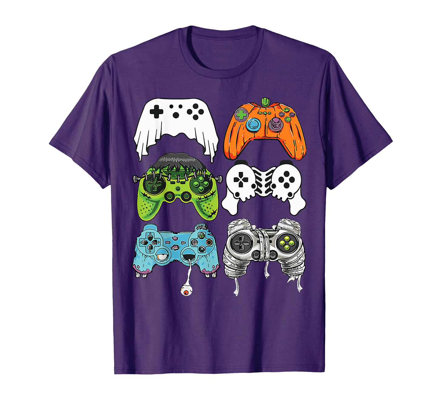 Halloween Skeleton Zombie Gaming Controllers Mummy Boys Kids T-Shirt