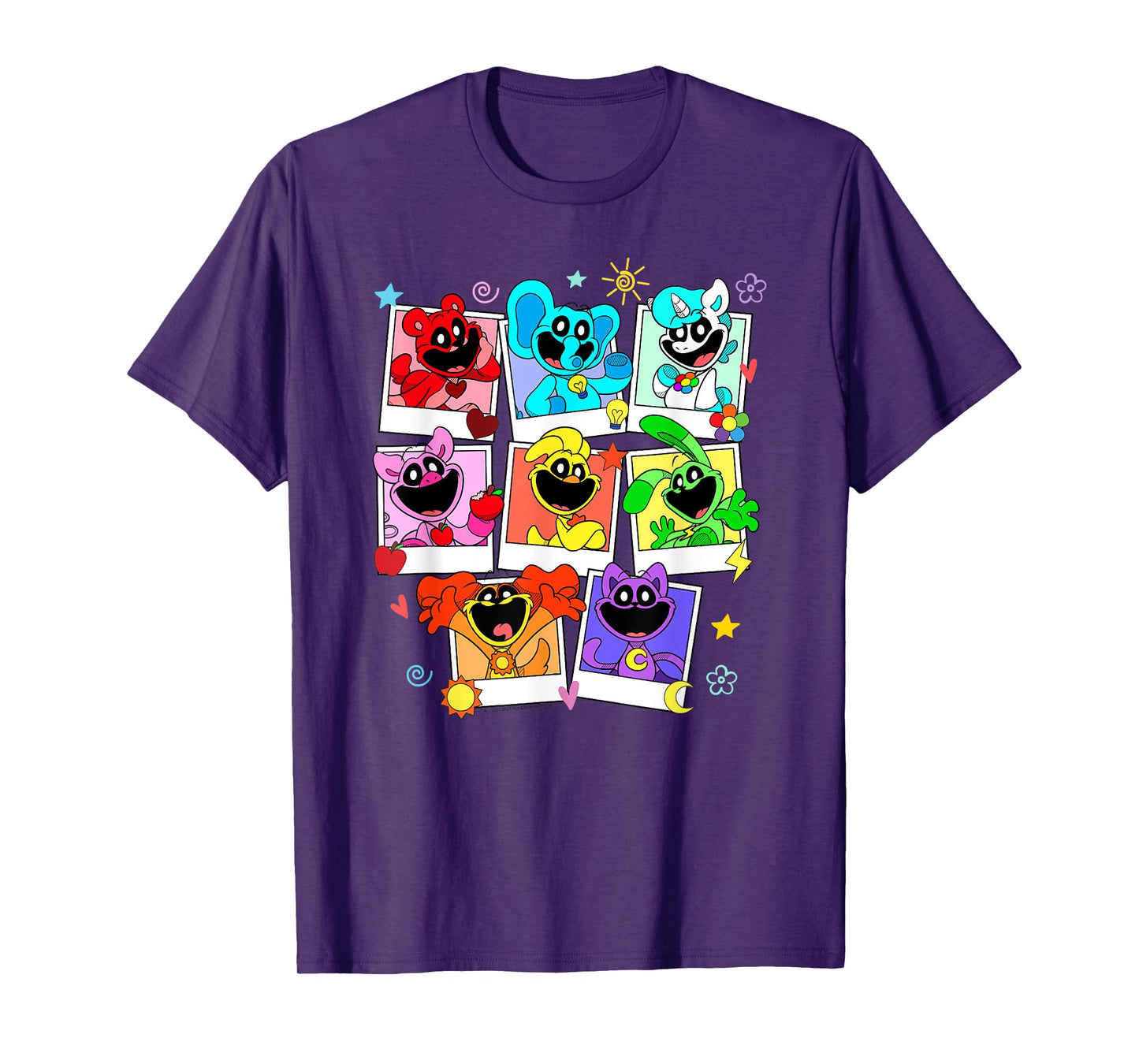 Poppy Playtime Colorful Polaroid Smiling Critters Group Shot T-Shirt