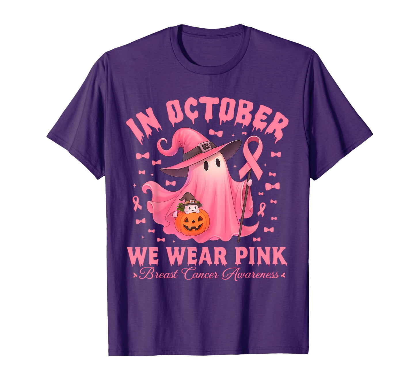 Breast Cancer Awareness Halloween In October We Wear Pink T-Shirt
