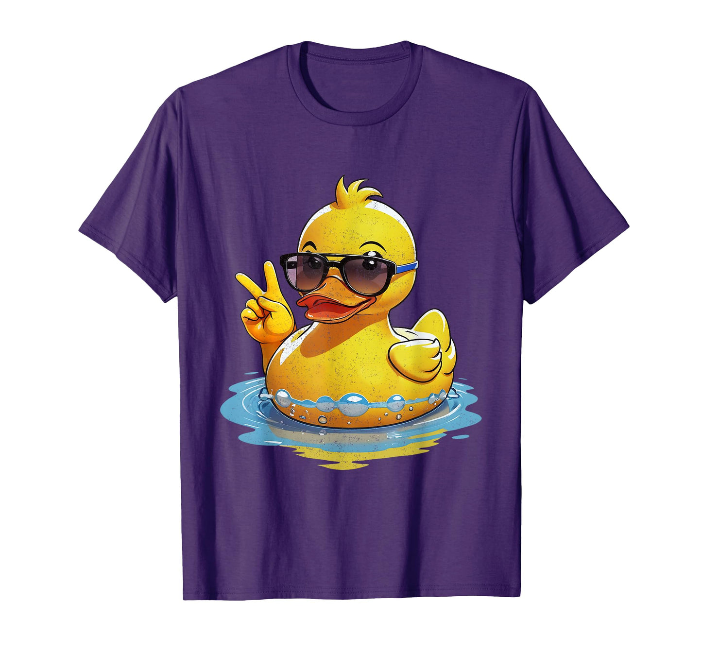 Quacktastic Duck Party Outfit Retro Groovy Yellow Rubber Duck Peace Funny Duck Lovers Unisex T-Shirt Black Small Classic Fit Short Sleeve