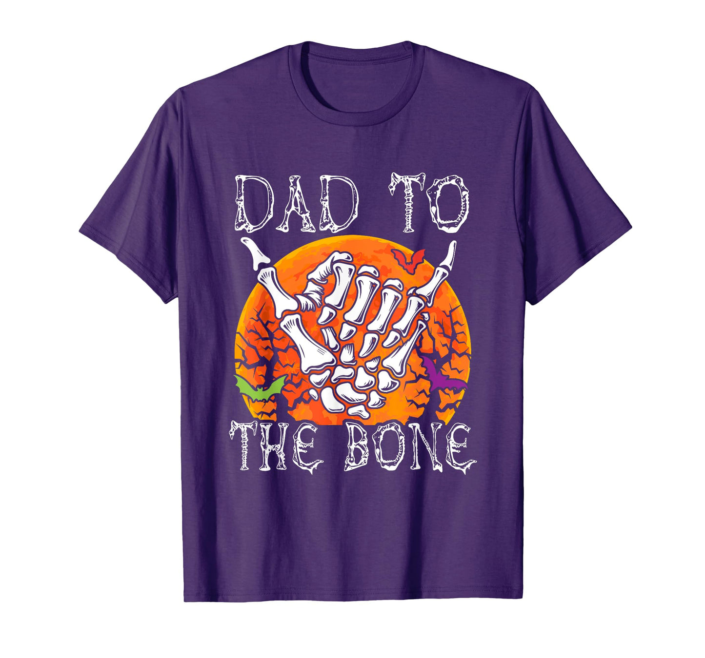 Dad To Bone Halloween Moon Costume Skeleton Hand Lover T-Shirt