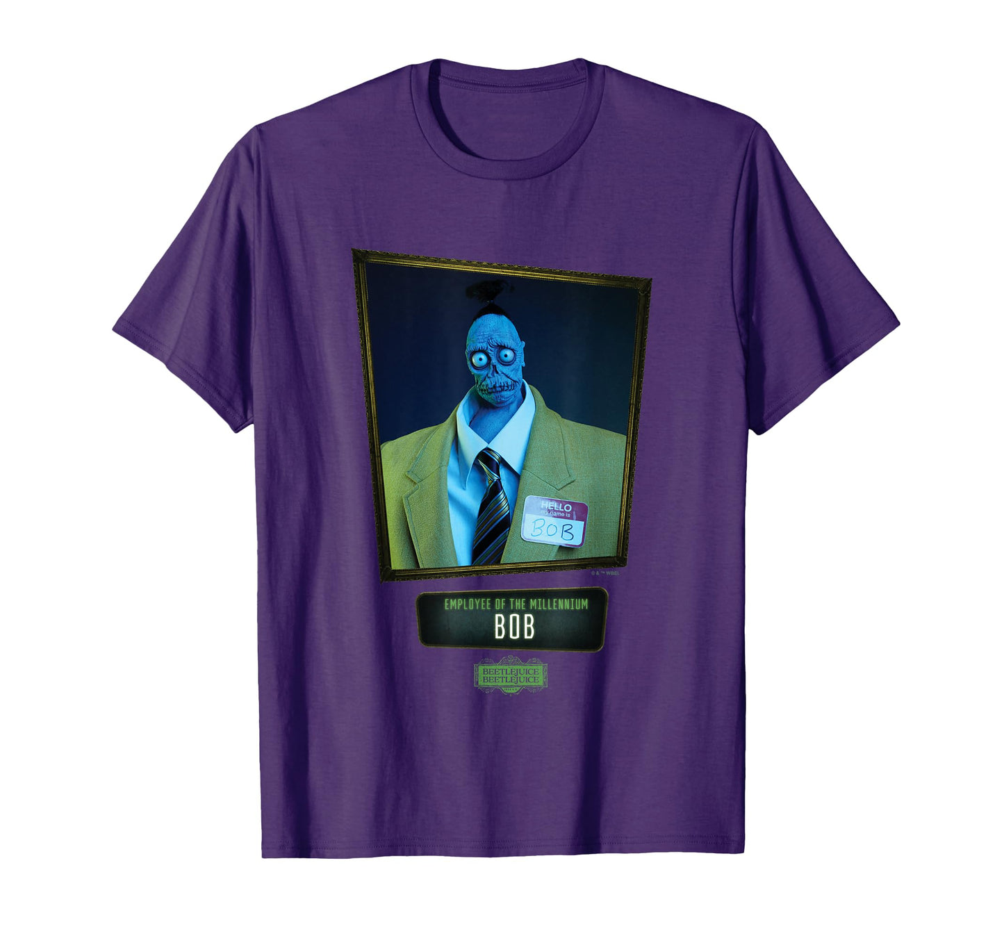 Beetlejuice Beetlejuice Employee Of The Millennium Bob T-Shirt, Small, Black