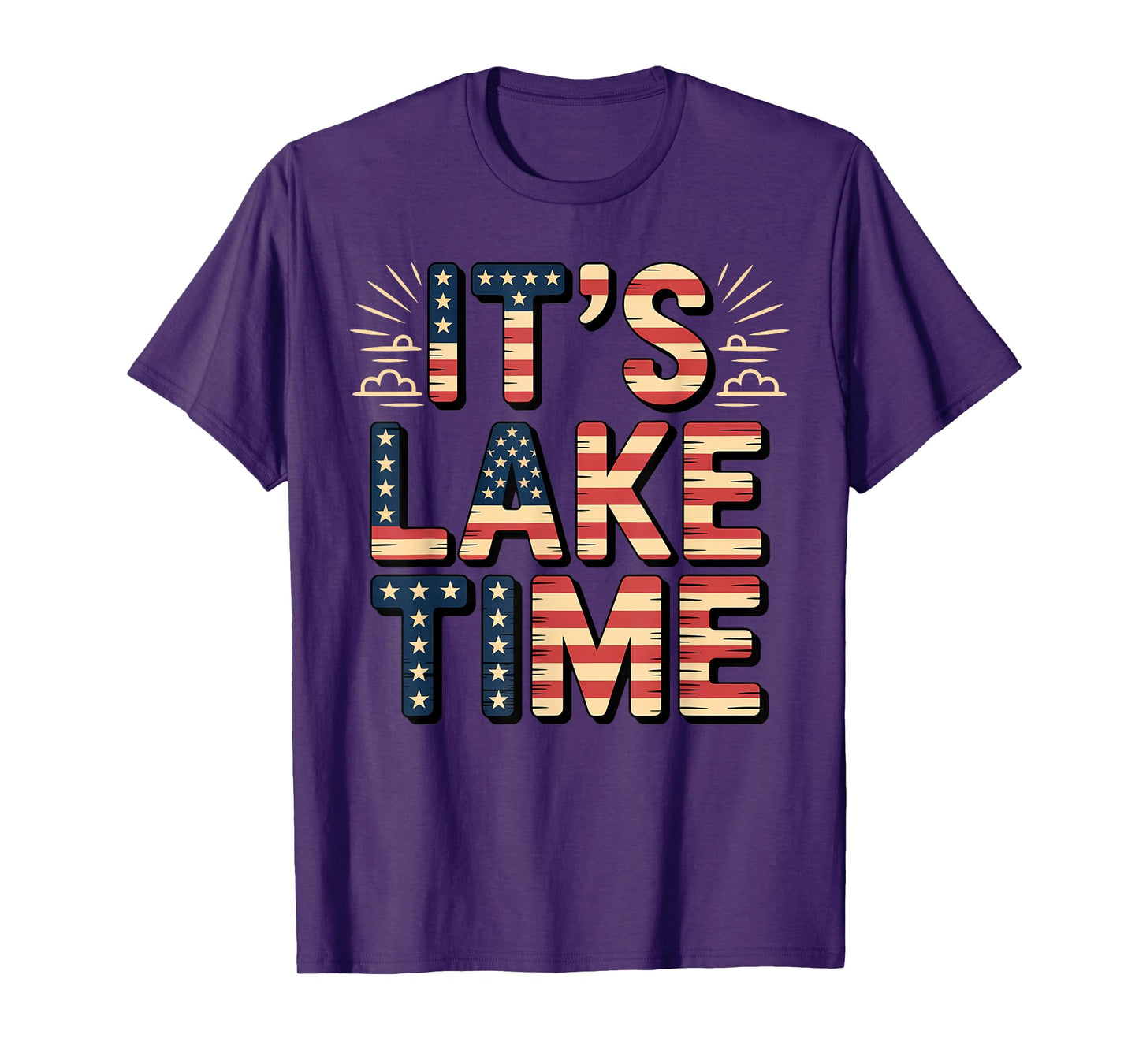 It's Lake Time Patriotic American Flag USA 4th of July T-Shirt