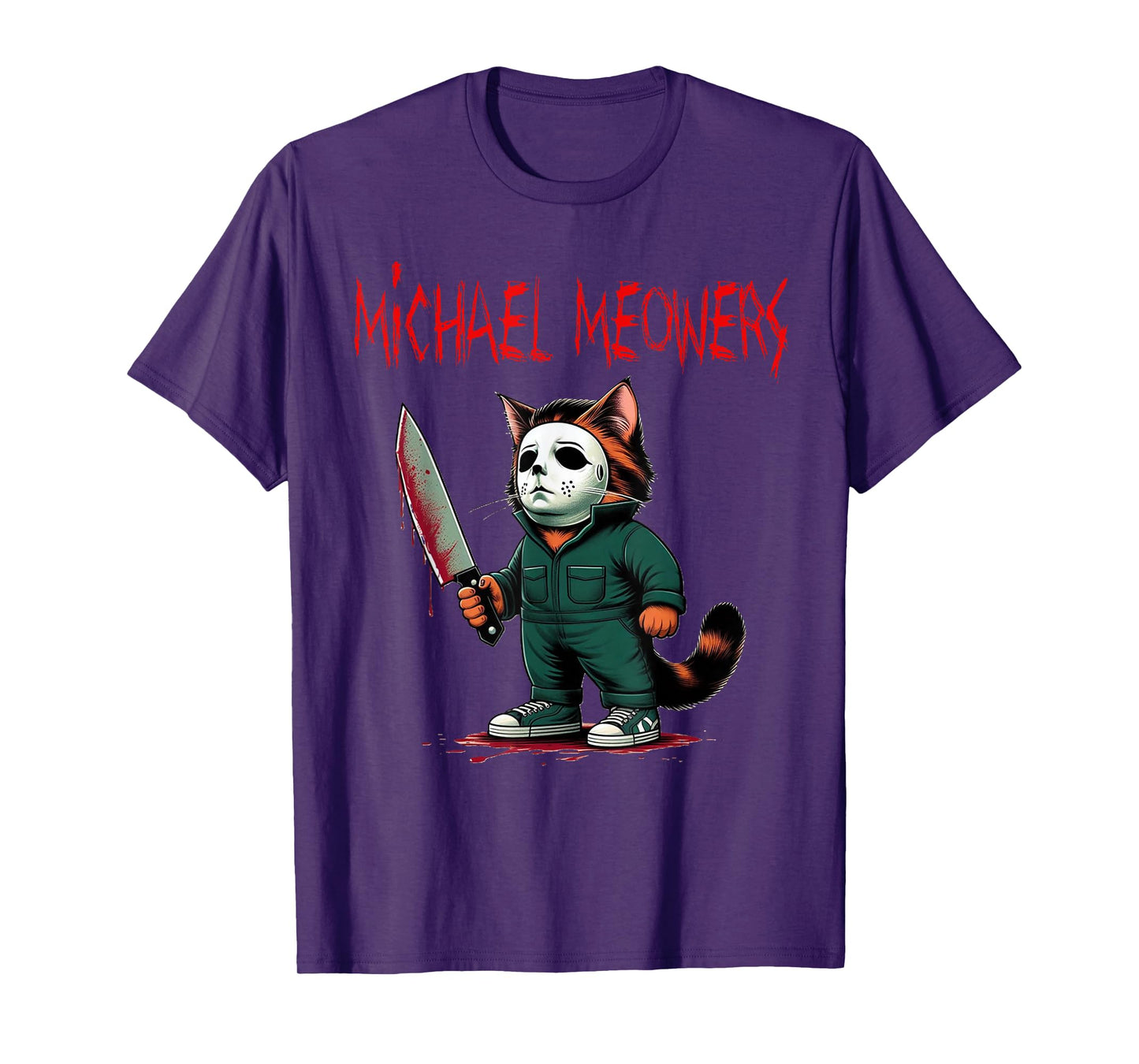 Michael Meowers Halloween Costume Funny Scary Cat T-Shirt