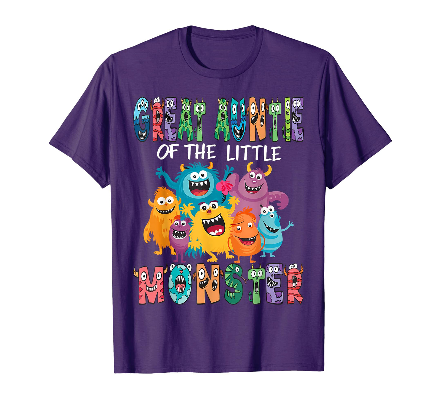 Great Auntie Of The Little Monster Kids 1St Birthday Party T-Shirt