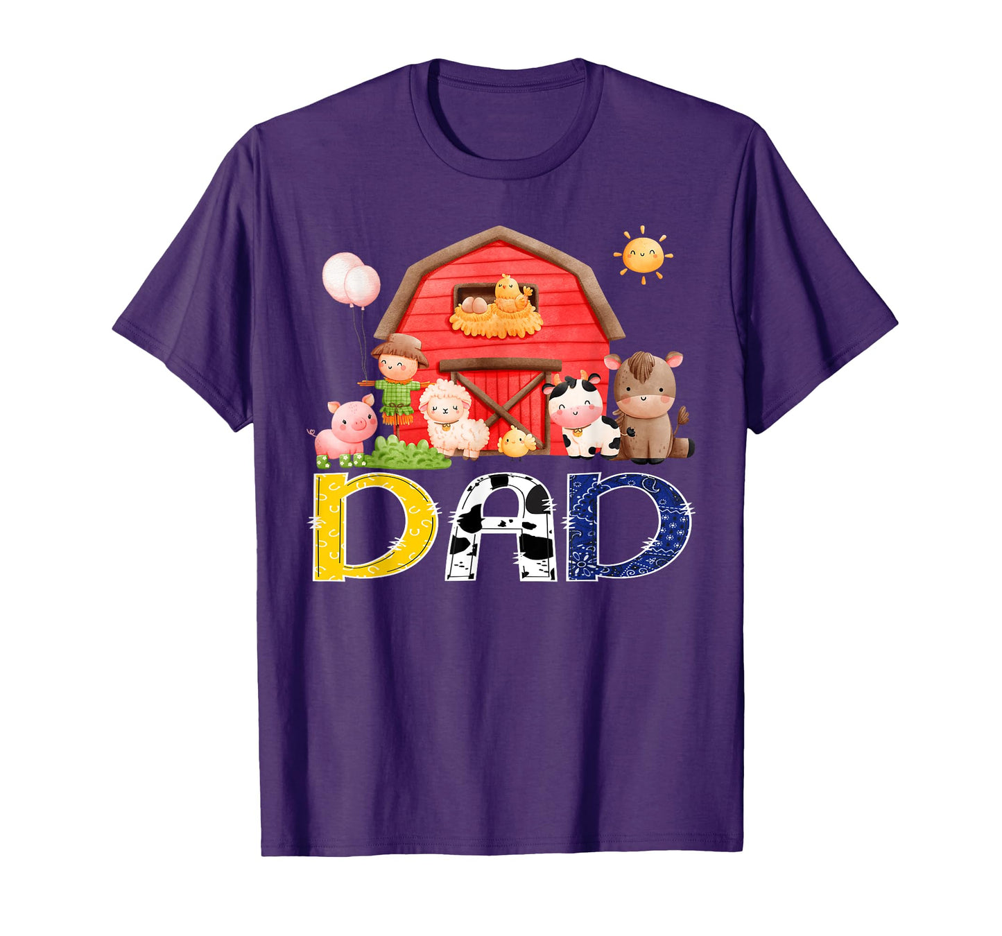 Dad Red Farm Cow Birthday Boy Party Matching Family T-Shirt