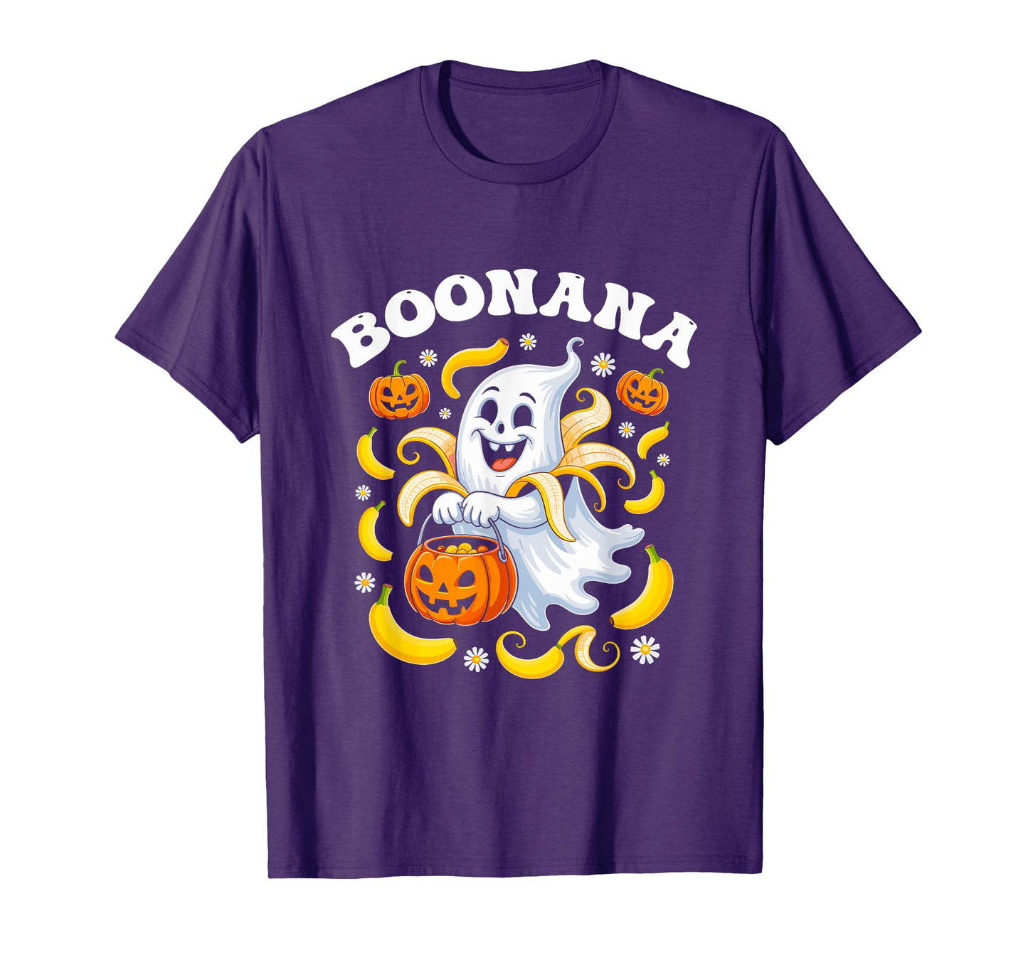 Boonana Funny Ghost Banana Halloween Costume Men Women T-Shirt