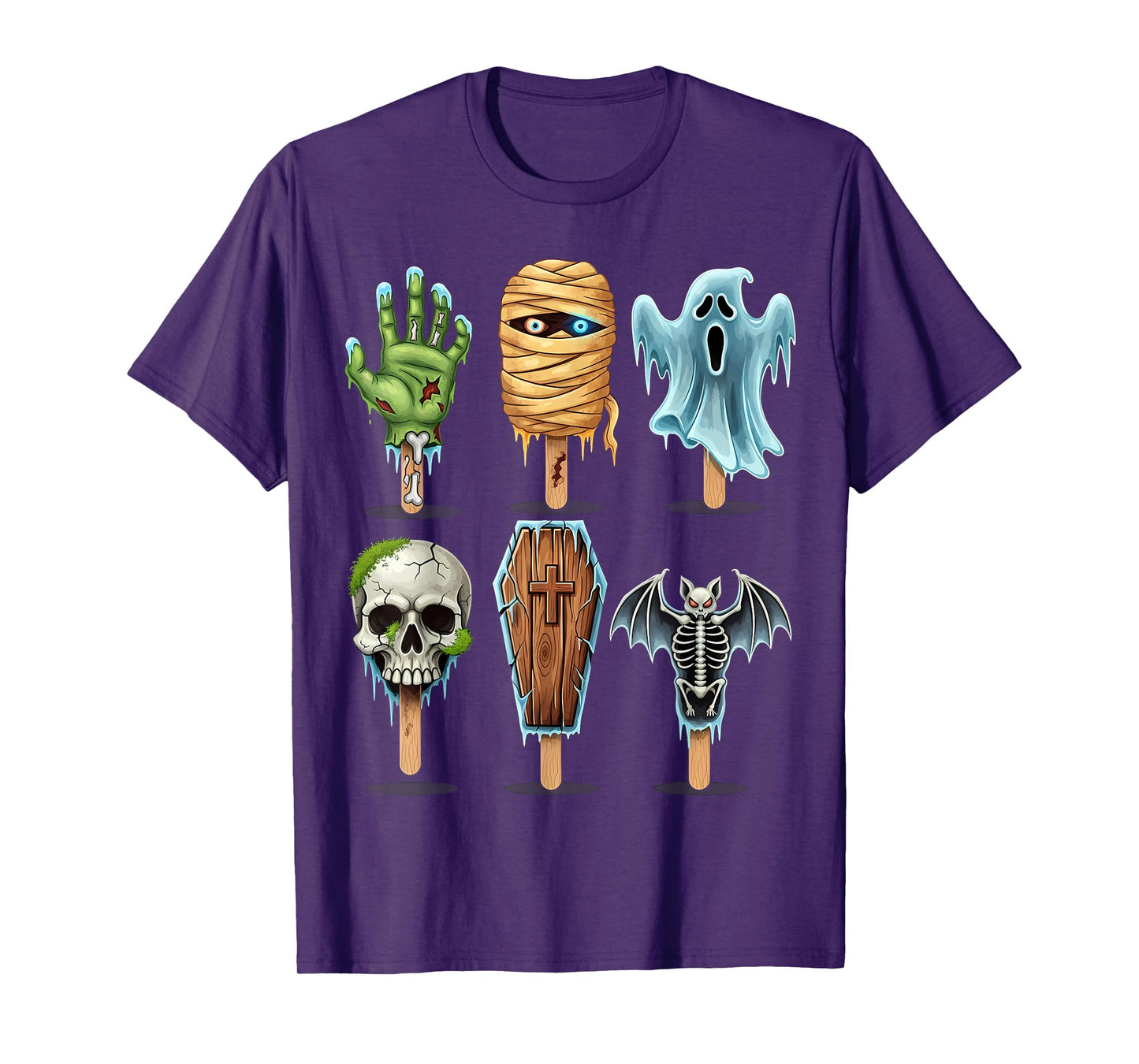 Summerween Horror Movies Summer Popsicle Halloween Ice Cream T-Shirt