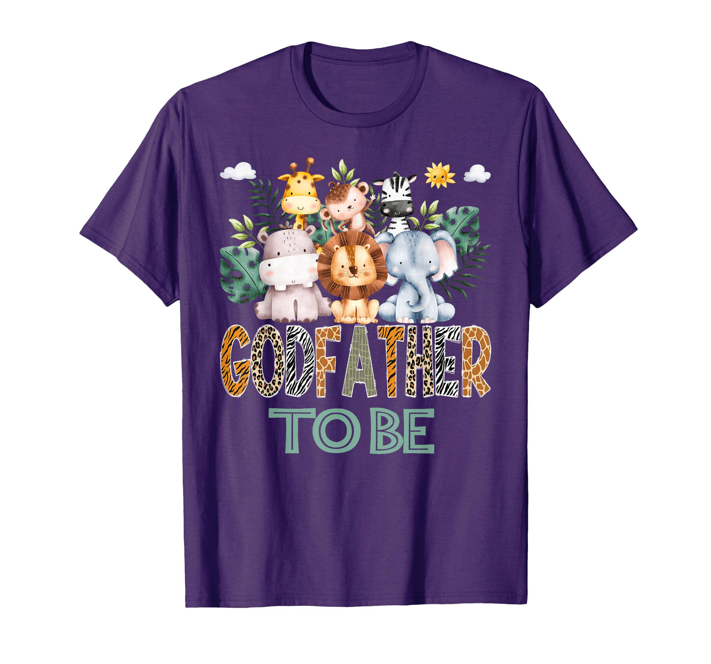 Soon To Be GodFather Jungle Animal Safari Gender Reveal T-Shirt