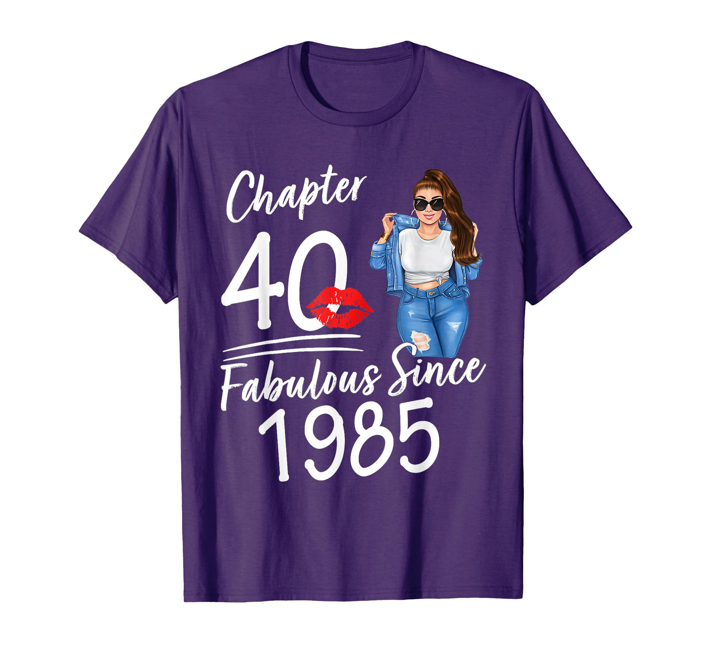 Chapter 40 Fabulous Since 1985 40th Birthday Women Melanin T-Shirt