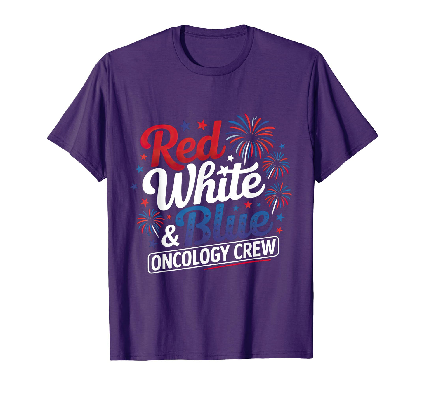 Red White And Blue Radiation Oncology Crew Funny Nurse T-Shirt