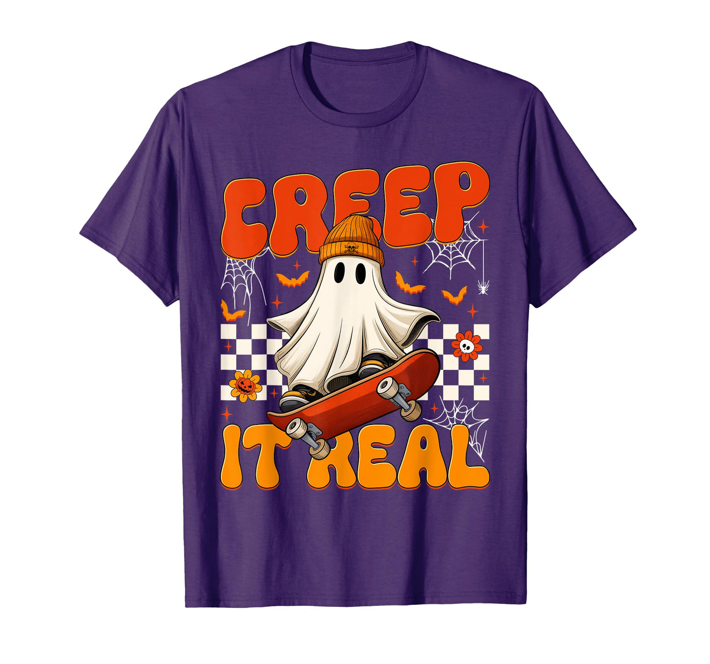 Vintage Retro Halloween Creep It Real Ghost Boy Fall Season T-Shirt