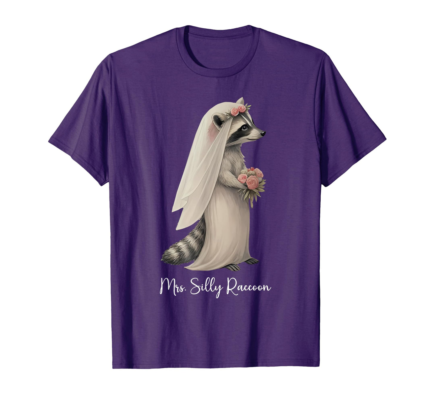 Bride Mr & Mrs Raccoon Wedding Engaged Couples Matching T-Shirt