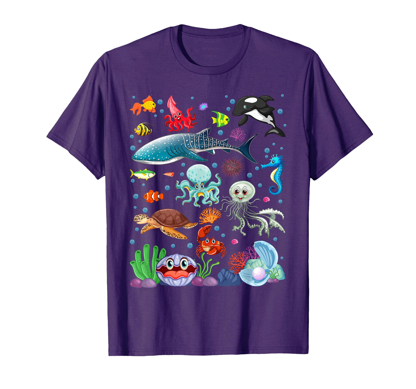 Cute Sea Animals Kids Children Ocean Creatures Clownfish T-Shirt