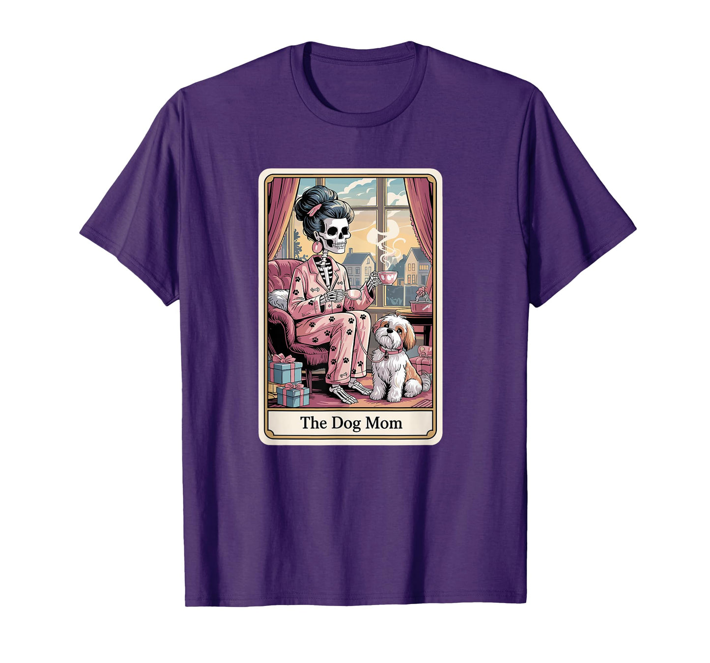 The Dog Mom Skeleton Tarot Card Funny Pet Lover Men Women Kids T-Shirt