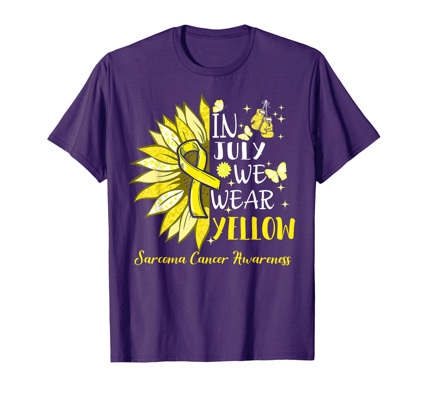 In July We Wear Yellow Sunflower Sarcoma Awareness T-Shirt