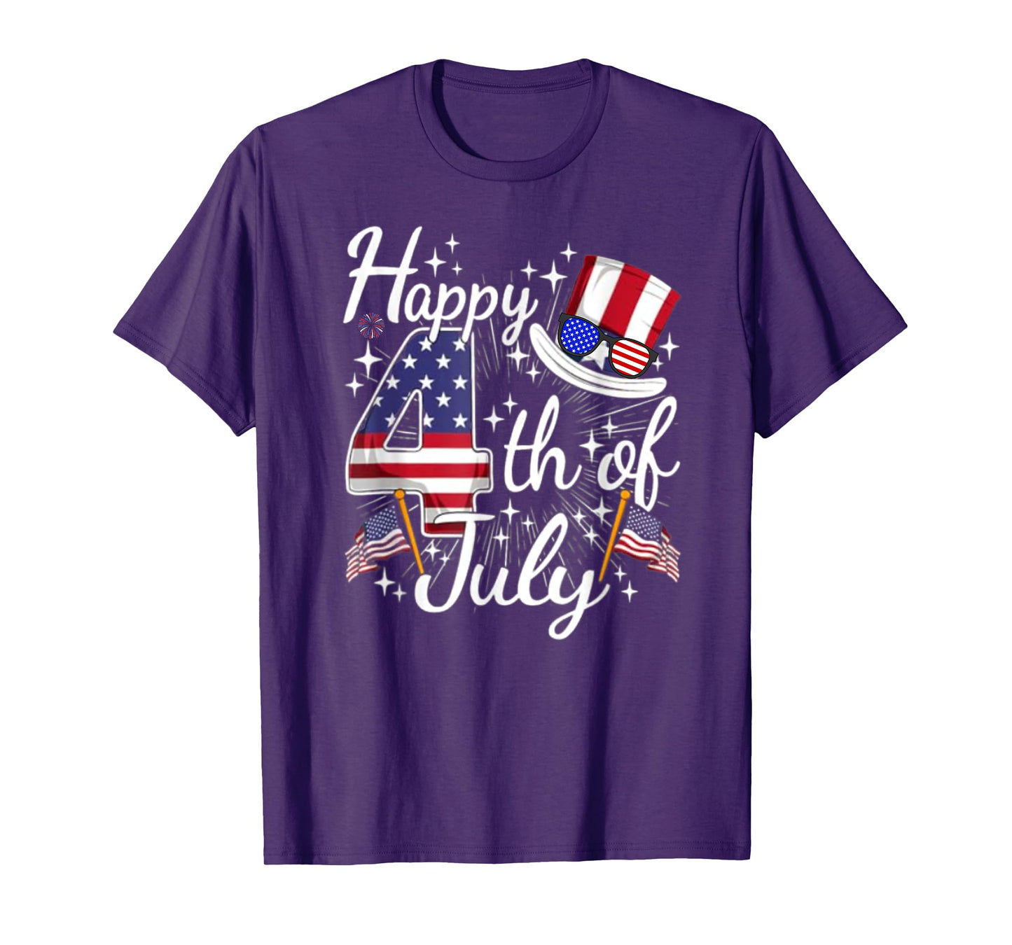 Happy 4th of July Patriotic American Flag For Men Women Kids T-Shirt