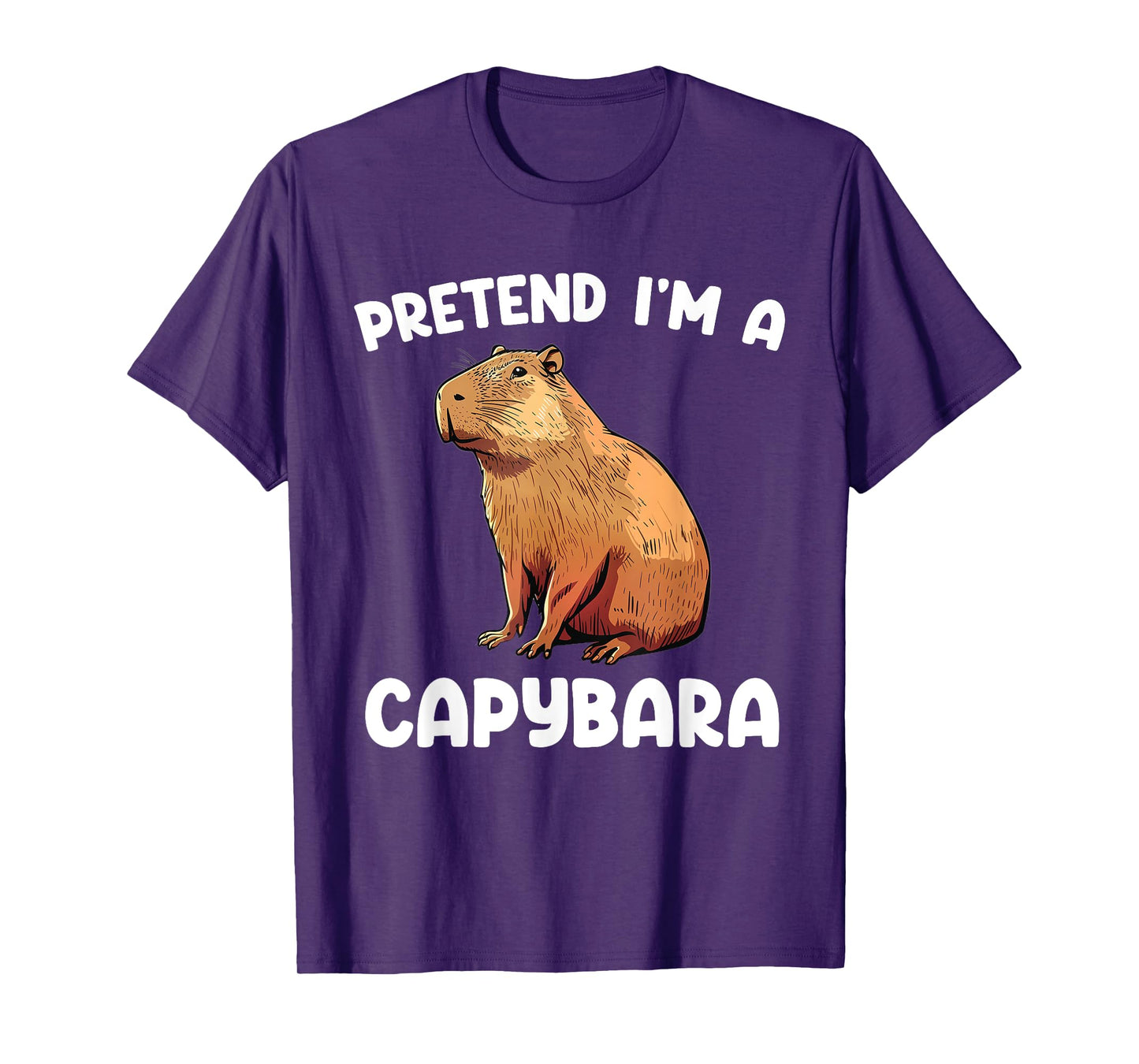 Pretend I'm A Capybara Funny Lazy Halloween Capybara Costume T-Shirt